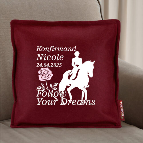 Konfirmation Follow Your Dreams - Dressurhest | Pyntepude i filt - Image 2