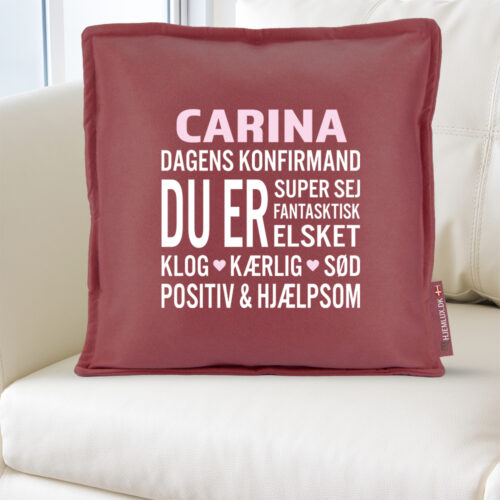 Alternative view of Konfirmation - Dagens konfirmand med positive ord | Pyntepude i filt