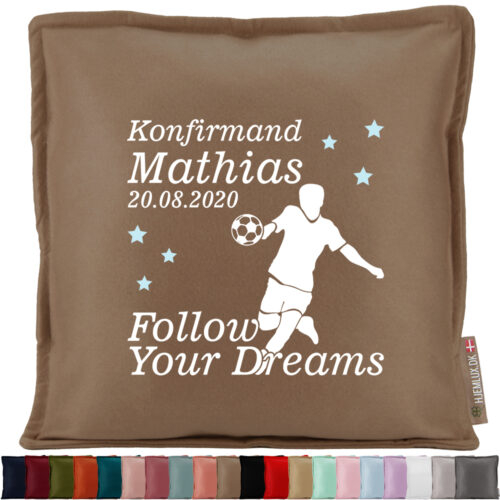 Konfirmation Follow Your Dreams - Fodbold #1 | Pyntepude i filt