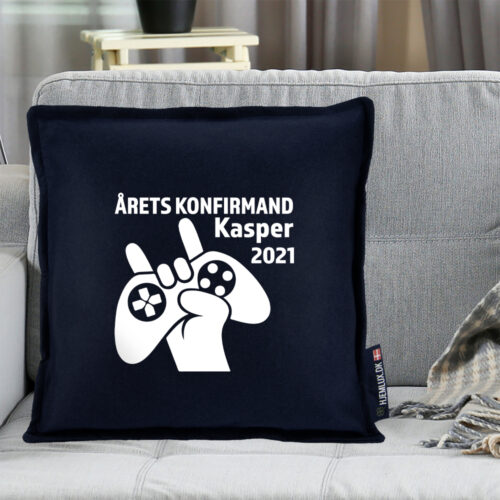 Alternative view of Konfirmation årets konfirmand - Gamer | Pyntepude i filt