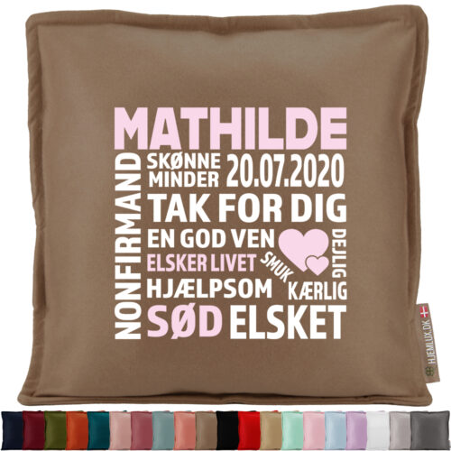 Nonfirmation - Tak for dig med hjerter | Pyntepude i filt