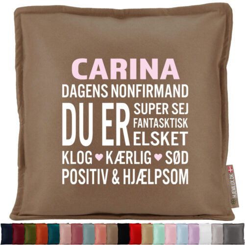 Nonfirmation - Dagens nonfirmand med positive ord | Pyntepude i filt