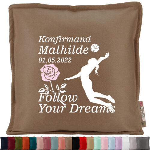 Konfirmation Follow Your Dreams - Volleyball | Pyntepude i filt