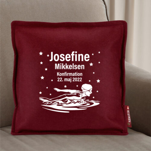 Alternative view of Konfirmation - Svømning #6 | Pyntepude i filt