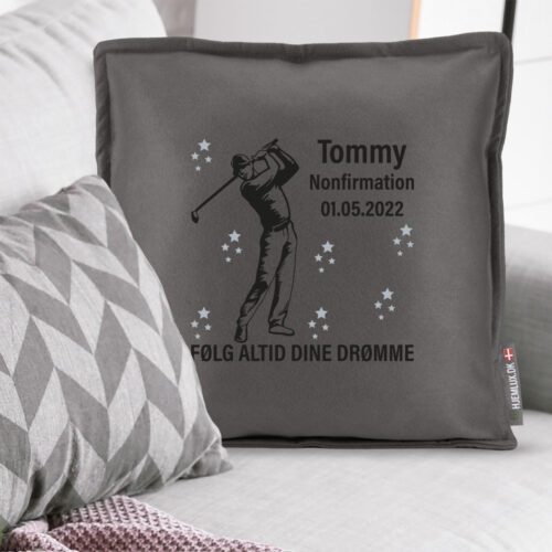 Alternative view of Nonfirmation følg altid dine drømme - Golf #1 | Pyntepude i filt