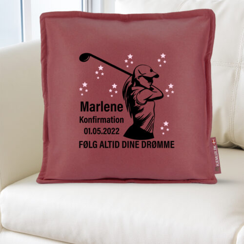 Konfirmation følg altid dine drømme - Golf #2 | Pyntepude i filt - Image 2