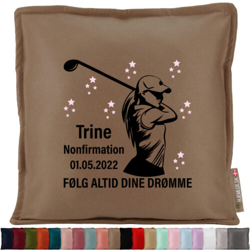 Nonfirmation følg altid dine drømme - Golf #2 | Pyntepude i filt