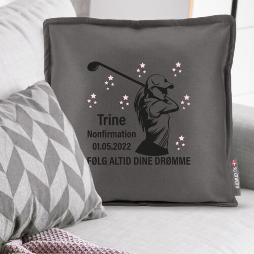 Alternative view of Nonfirmation følg altid dine drømme - Golf #2 | Pyntepude i filt