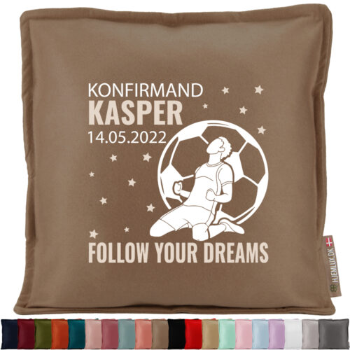 Konfirmation Follow Your Dreams - Fodbold #3 | Pyntepude i filt