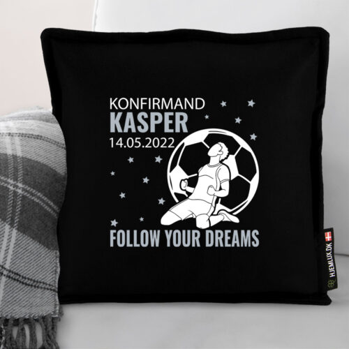 Alternative view of Konfirmation Follow Your Dreams - Fodbold #3 | Pyntepude i filt