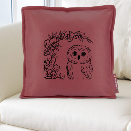 Alternative view of Owl with flowers #1 | Pyntepude i filt