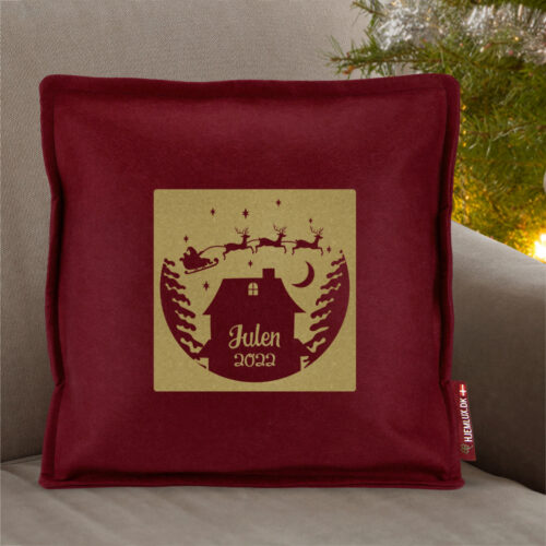 Alternative view of Julenat #4 med valgfrit årstal | Pyntepude i filt