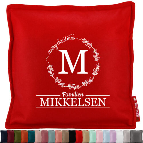 Julekrans med monogram | Pyntepude i filt