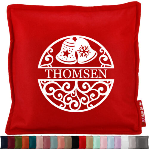 Juleklokker med valgfri tekst | Pyntepude i filt