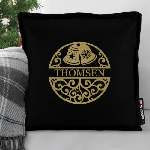 Alternative view of Juleklokker med valgfri tekst | Pyntepude i filt