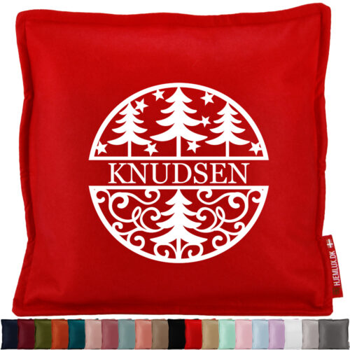 Deko juletræer med valgfri tekst | Pyntepude i filt