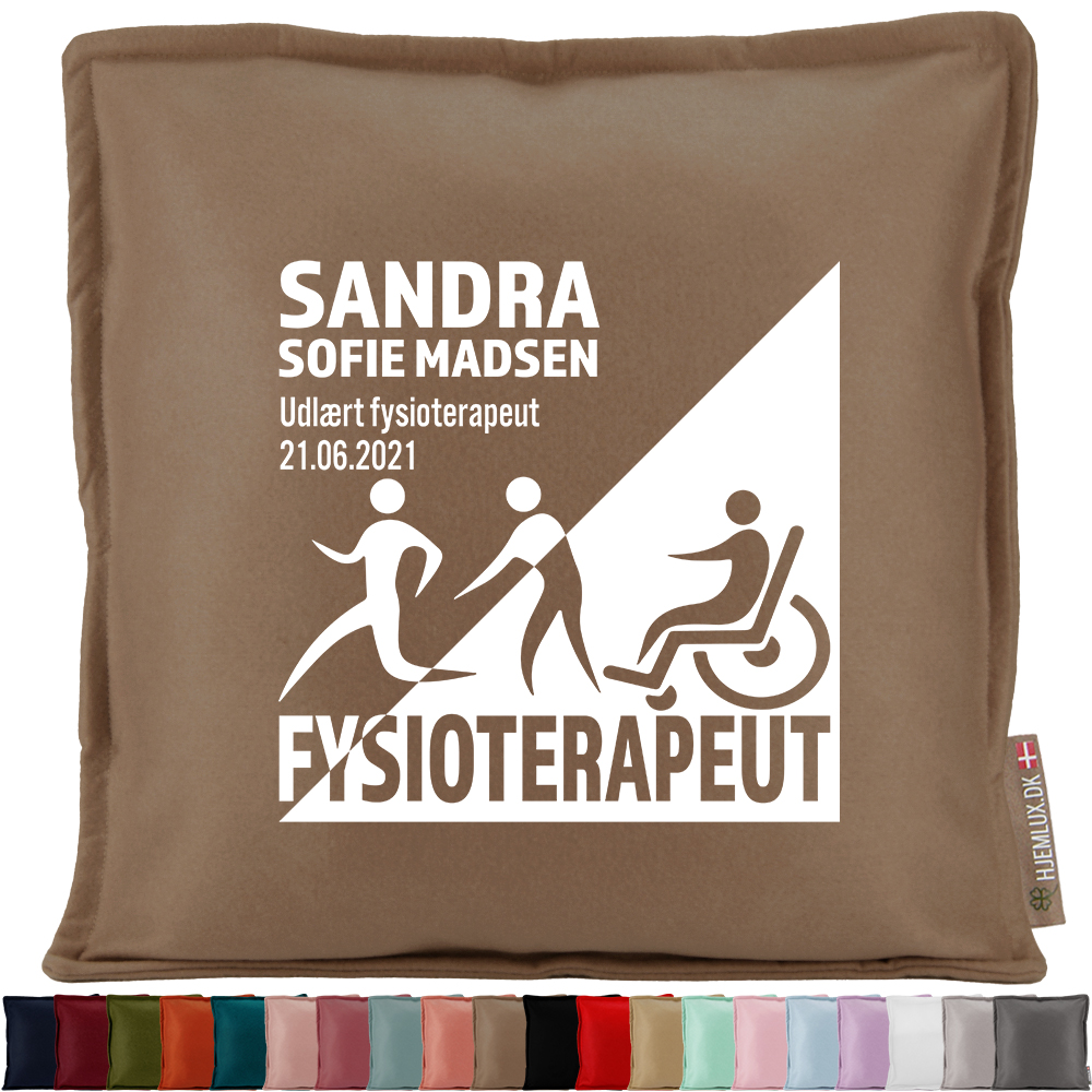 Udlært fysioterapeut design 1 | Pyntepude i filt