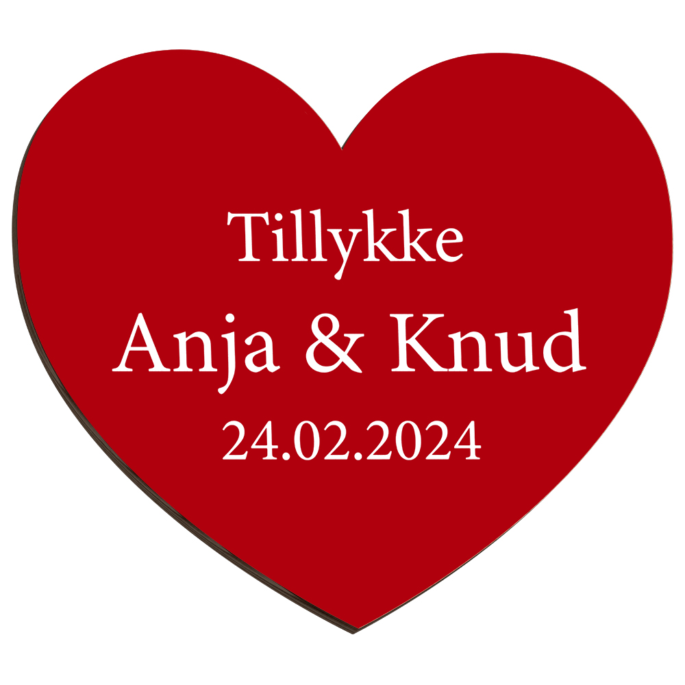 Hjerte design #1 | Æresport skilt (farvet overflade med farvet tekst) - Billede 2