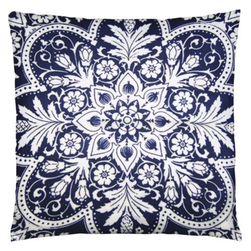 Royal dark blue pattern | Pyntepudebetræk med print