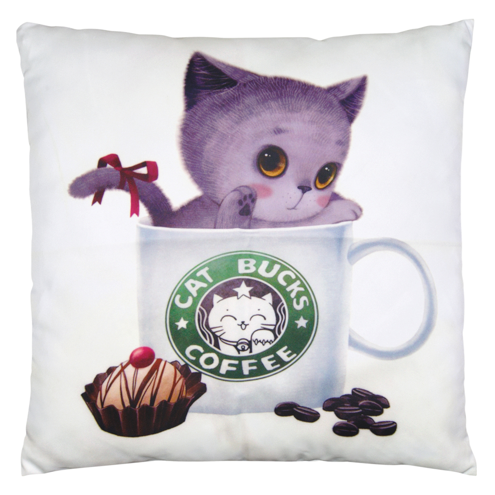 Cat bucks coffee | Pyntepudebetræk med print
