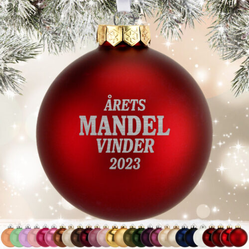 Årets mandelvinder "valgfrit årstal" | Julekugle glas Ø8 cm