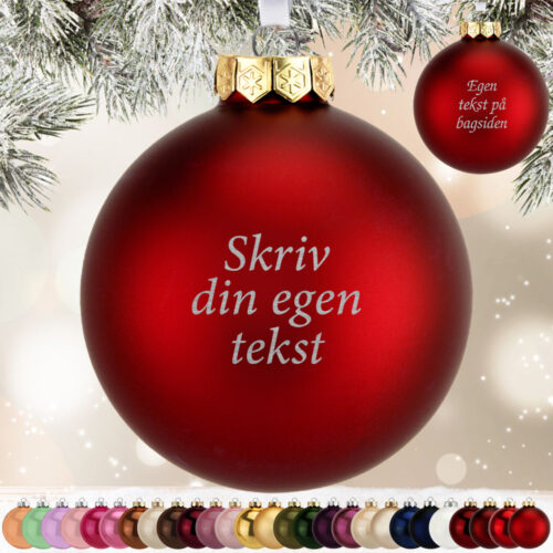 Egen tekst på 2 sider | Julekugle glas Ø8 cm
