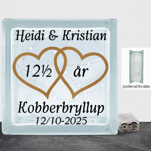Kobberbryllup 12½ år med dobbelt-hjerter | Lyssten