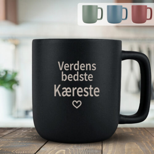 Verdens bedste kæreste med lille streg-hjerte | Krus med gravering