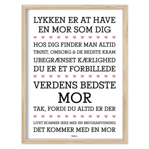 Lykken er at have en mor som dig | Plakat