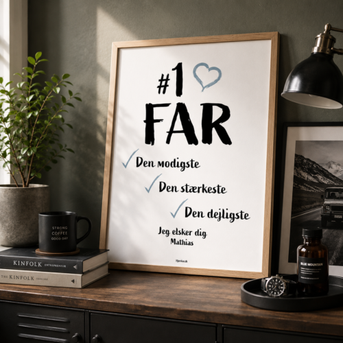 Alternative view of #1 Far, den modigste, stærkeste & dejligste | Plakat