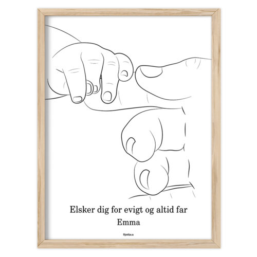 One line art - Dad & baby hand | Plakat