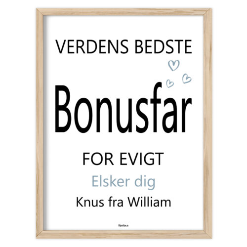Verdens bedste bonusfar for evigt | Plakat