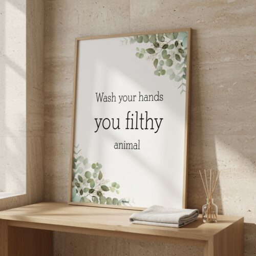 Alternative view of Toilet quotes – Wash your hands… | Plakat