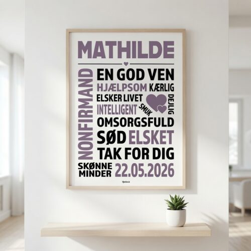 Alternative view of Nonfirmand tak for dig med hjerter | Plakat