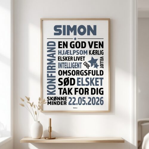 Alternative view of Konfirmand tak for dig med stjerner | Plakat
