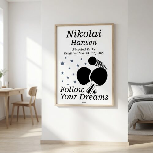 Alternative view of Konfirmation Follow Your Dreams - badminton | Plakat