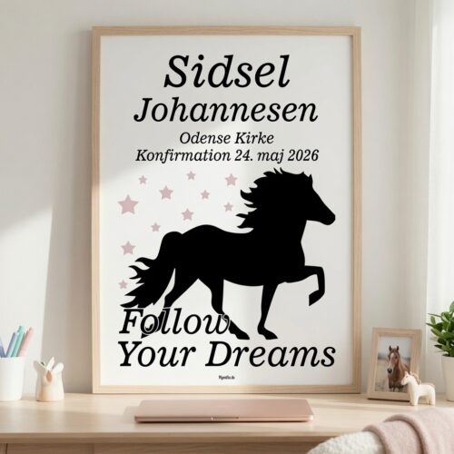 Alternative view of Konfirmation Follow Your Dreams - islandsk hest | Plakat