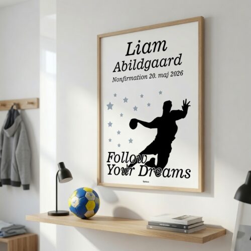 Alternative view of Nonfirmation Follow Your Dreams - håndbold | Plakat