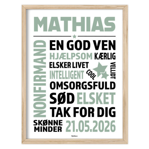 Nonfirmand tak for dig med stjerner | Plakat