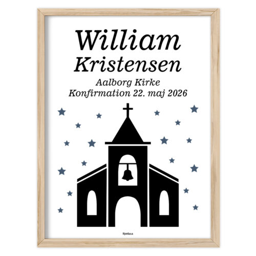 Konfirmation kirke med stjerner | Plakat