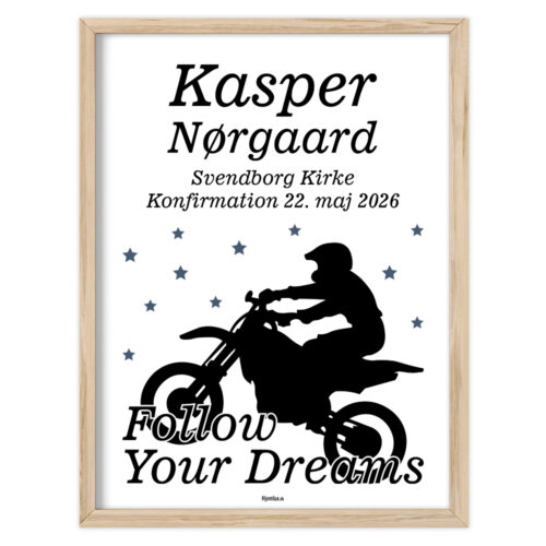 Konfirmation Follow Your Dreams - motorcross | Plakat