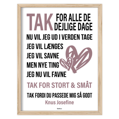 Tak for alle de dejlige dage… | Plakat