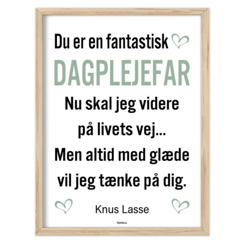 Du er en fantastisk dagplejefar | Plakat